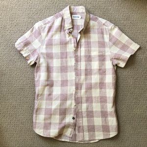 Taylor Stitch Short Sleeve Jack in Red Madras XS 36